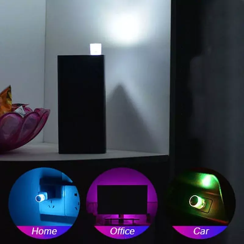 Mini USB Car LED Ambient Light Interior Atmosphere Lamps Decoration Environment Auto PC Computer Portable Light Plug Play
