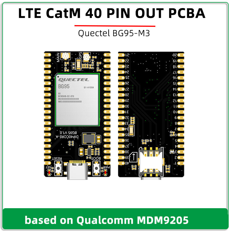 QUECTEL-Mini Placa de desarrollo con receptor GPS, BG95-M3, 40 Pines, PCBA, LPWA, GSM, NBIOT, CATM