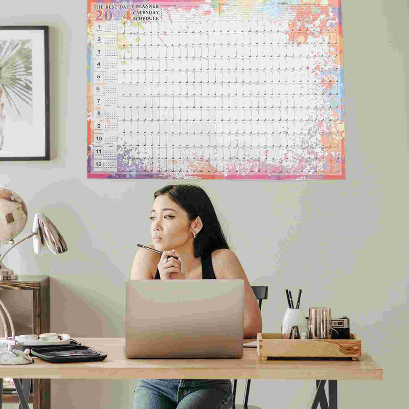 Yearly Wall Hanging Desk Calendar Planner Wall Desk Calendar Daily Schedule Desk Calendar Hanging Planner Office Schedule