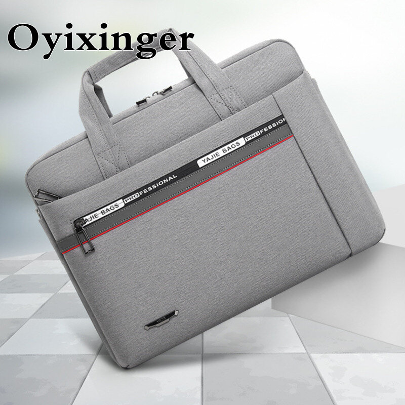 Новый мужской портфель OYIXINGER 2024, Вместительная деловая сумка из ткани Оксфорд, модная дорожная сумка через плечо для ноутбука 15 дюймов