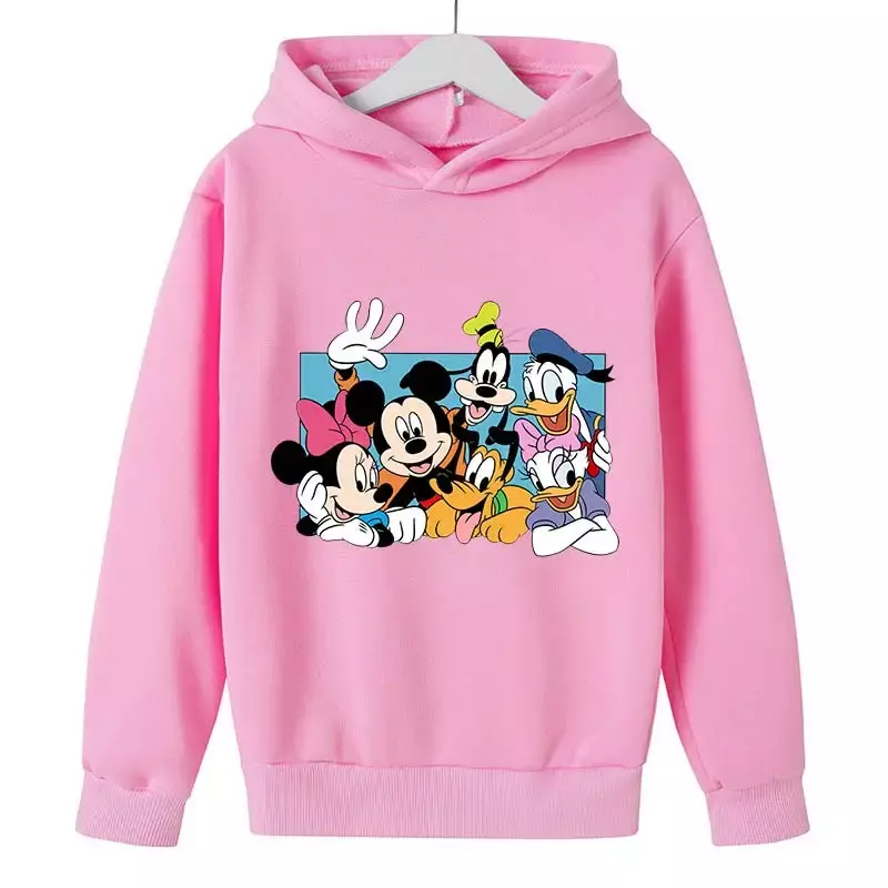 Disney-Mickey Mouse Pattern Hoodie infantil, Pato Donald, roupas infantis, meninas, meninos, pulôver ao ar livre, moda, top, 2022