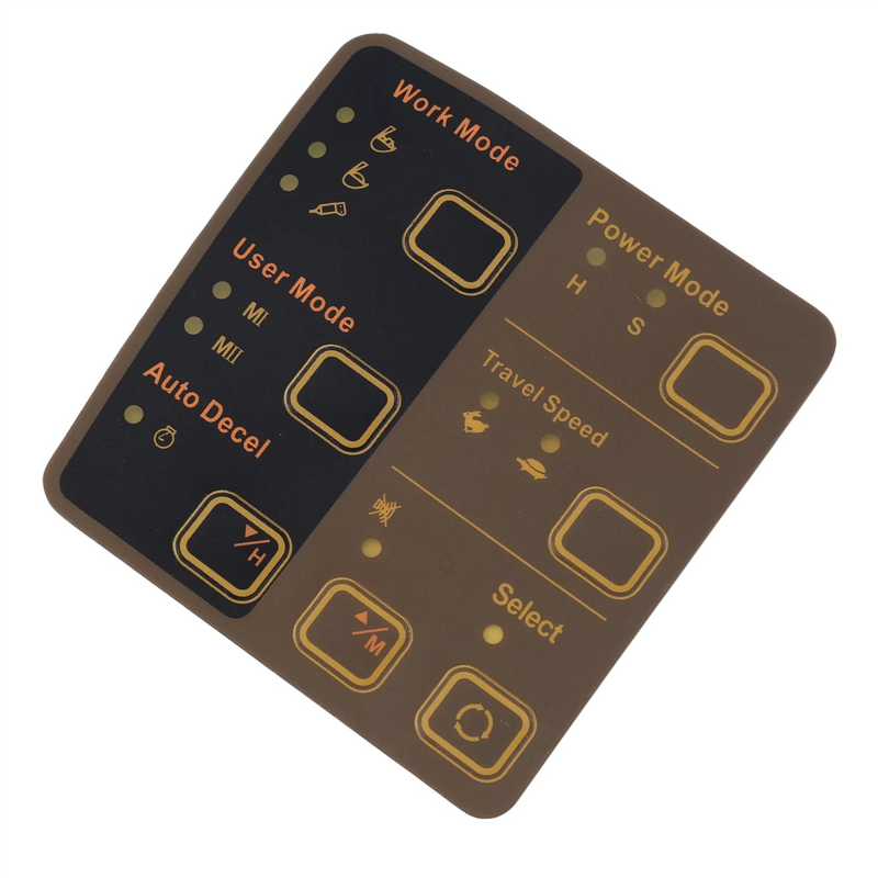 Panel de Control de botón de visualización para excavadora, pegatina embellecedora para instrumento de aire acondicionado, R215/R225/R335/R455-7