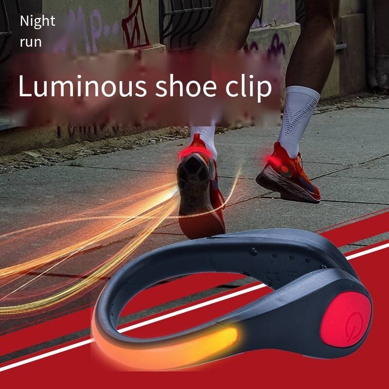 Klip sepatu lampu LED keselamatan malam, klip sepatu lampu LED kuat untuk bersepeda, sepatu lari, klip bercahaya LED