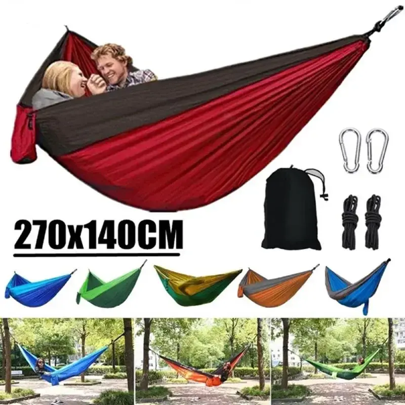 Amaca da campeggio portatile per persona singola con amaca abbinata al colore in Nylon letto sospeso in tessuto paracadute ad alta resistenza