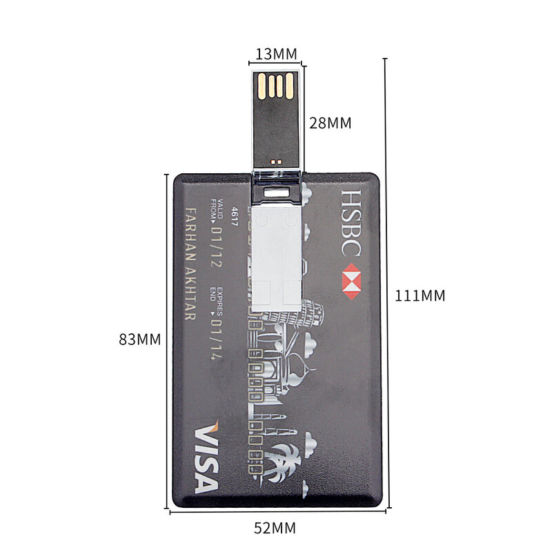 Neue Karte 2,0 USB-Stick 04GB Freies LOGO Pen Drives 64GB Bank Karte Muster 32GB Speicher stick Kunststoff U Disk 8GB-Stick 16GB