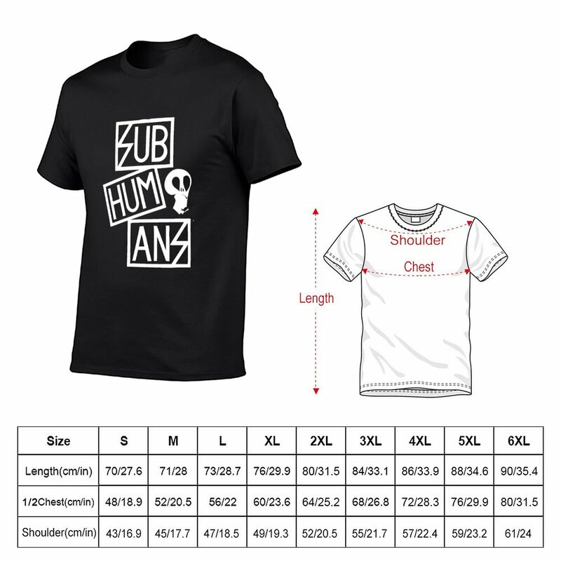 Subhumans-Camiseta de peso pesado para hombre, ropa con gráfico