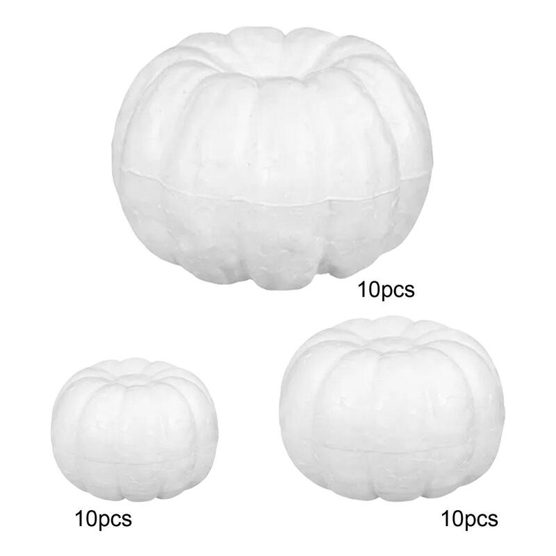 10x White Foam Pumpkins, Pumpkins, Ornament And Display Accessories,
