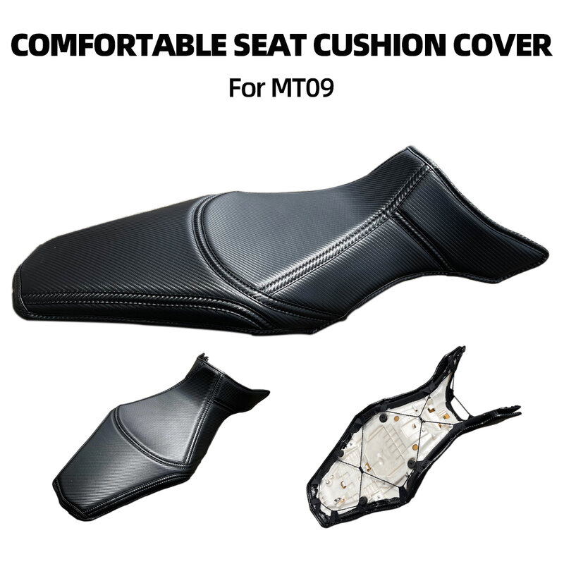 Funda gruesa de cuero de imitación para cojín de asiento de motocicleta, antideslizante, cómoda, accesorios modificados para yamaha MT09