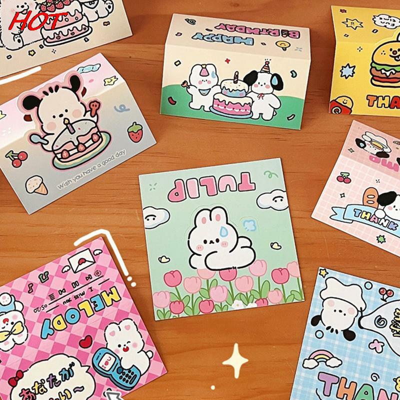 10PCS Dog Kawaii Card Memo Pad Packaging Card Set materiale carta spedizione gioielli regalo cottura biscotto imballaggio carta