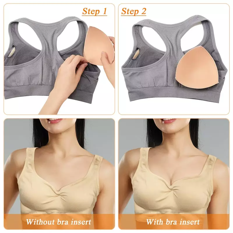 2/10PCS Triangle Sponge Push Up Bra Pads Set Women Invisible Insert Swimsuit Bikini Breast Enhancers Chest Cup Pads Accessories