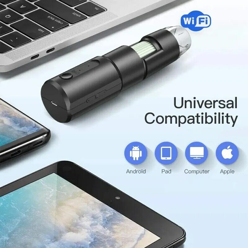 Microscopio Digital inalámbrico, soporte Flexible de aumento 50X-1000X para Android, IOS, iPhone, PC, estéreo electrónico, Wifi