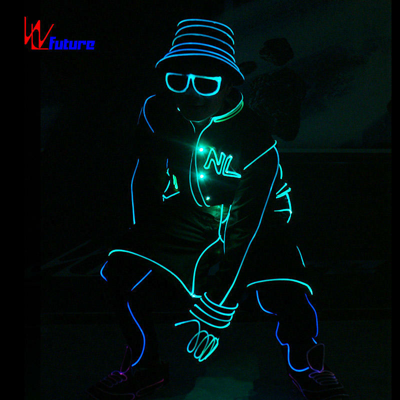 Full Color LED Light Up Vestuário para Meninos, Basquete Sportswear, Street Show Costume, Traje de Dança com Programação