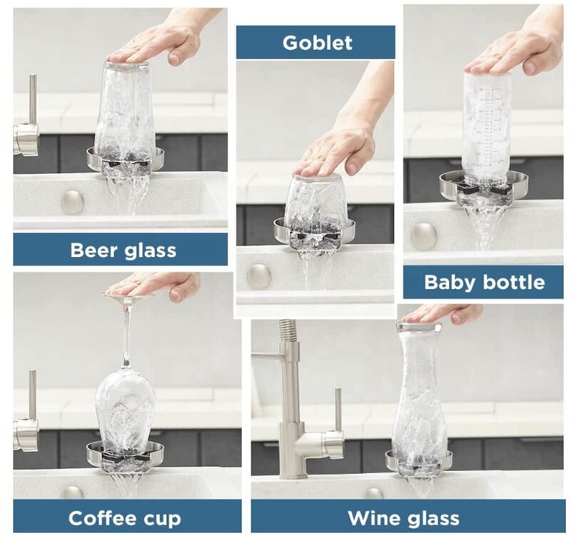 Automatische Cup Wasmachine Keuken Gootsteen Accessoires Huishoudelijk Commercieel Gebruik Bar Bier Glas Rinser Voor Gootstenen
