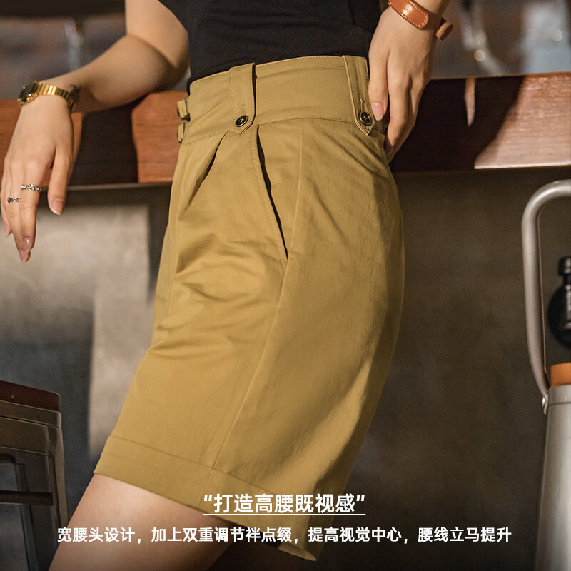 Maden American Vintage High Taille Damen Shorts Neuankömmlinge lässig Gurkha Hot pants Mode Sommer