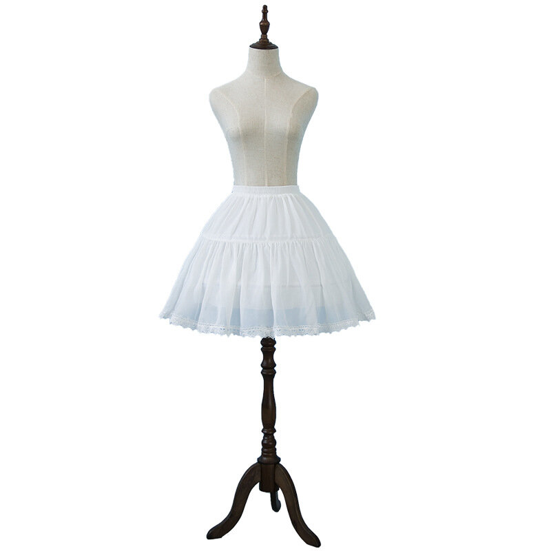 Rok dalam Crinoline renda rok Hoop, Gaun rangka rok putih 2024 dapat disesuaikan