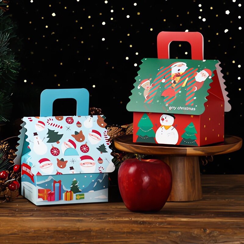 クリスマスキャンディーギフトボックス、santalaus、snowman、elk、cookieギフトパッキングボックス、メリークリスマス、家の装飾、新年、1個