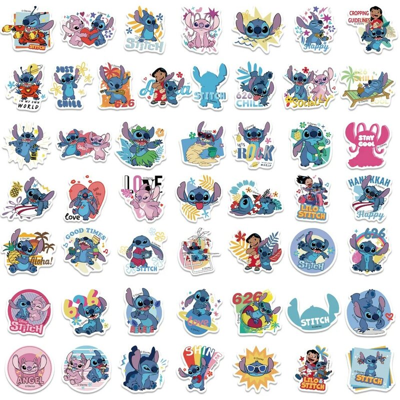 Autocollants de dessin animé Disney Stitch pour enfants, décalcomanie de film, jouet mignon, moto, planche à roulettes, ordinateur portable, jouet Kawaii, 50 pièces