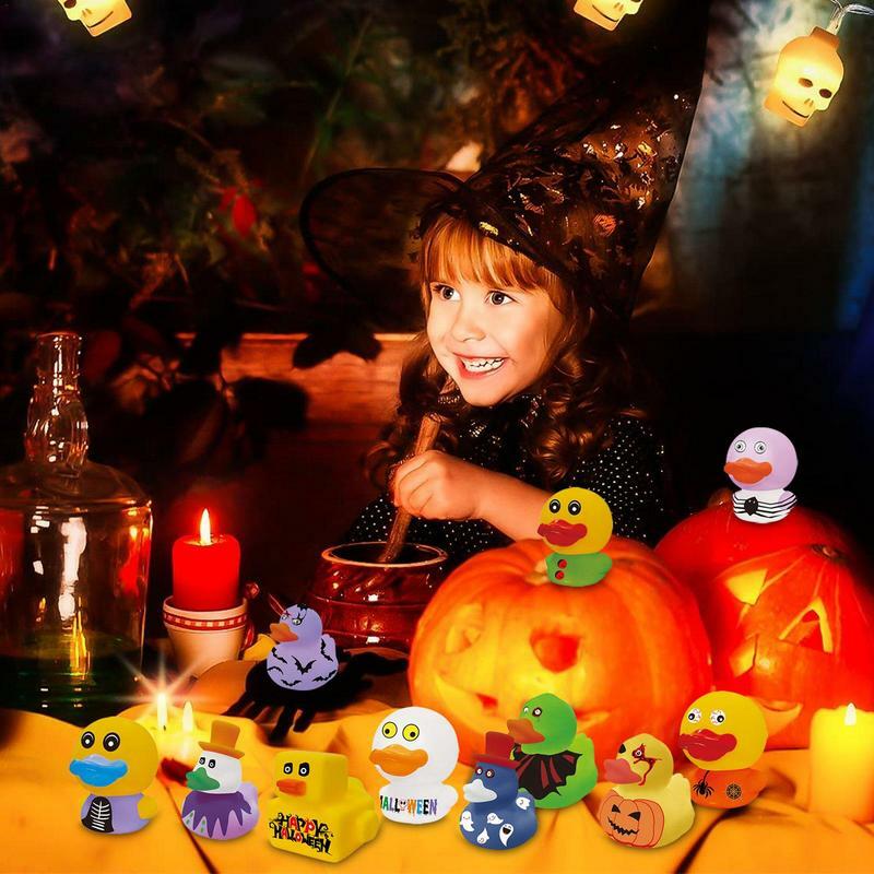 Pato amarillo de goma para niños, juguetes de comunicación para padres e hijos, regalo de Halloween, accesorios de coche Kawaii, adorno
