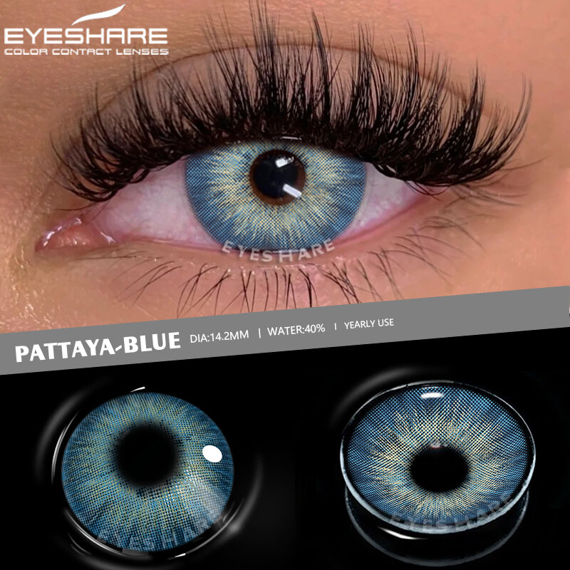 EYESHARE-lentes de contacto de Color para ojos, lentes de Color 2 piezas, Azul, Gris, maquillaje anual