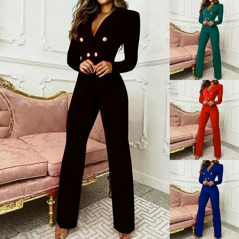 Formal Overall Business Suit Office Jumpsuit 4 Colors Office Romper Long Pants Sexy Office Romper for Streetwear