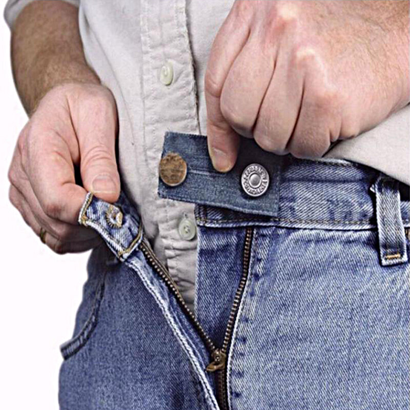 Extensor de cintura ajustable para pantalones vaqueros, botón extensor de cintura, cinturón elástico, hebilla de extensión, accesorio de bricolaje, Unisex, nuevo