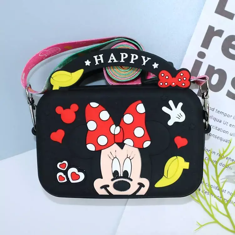 Disney Cartoon Kids Silicone Shoulder Bag Minnie Stitch Mini Crossbody Bag Boys Girls Coin Purse Birthday Gift for Kids