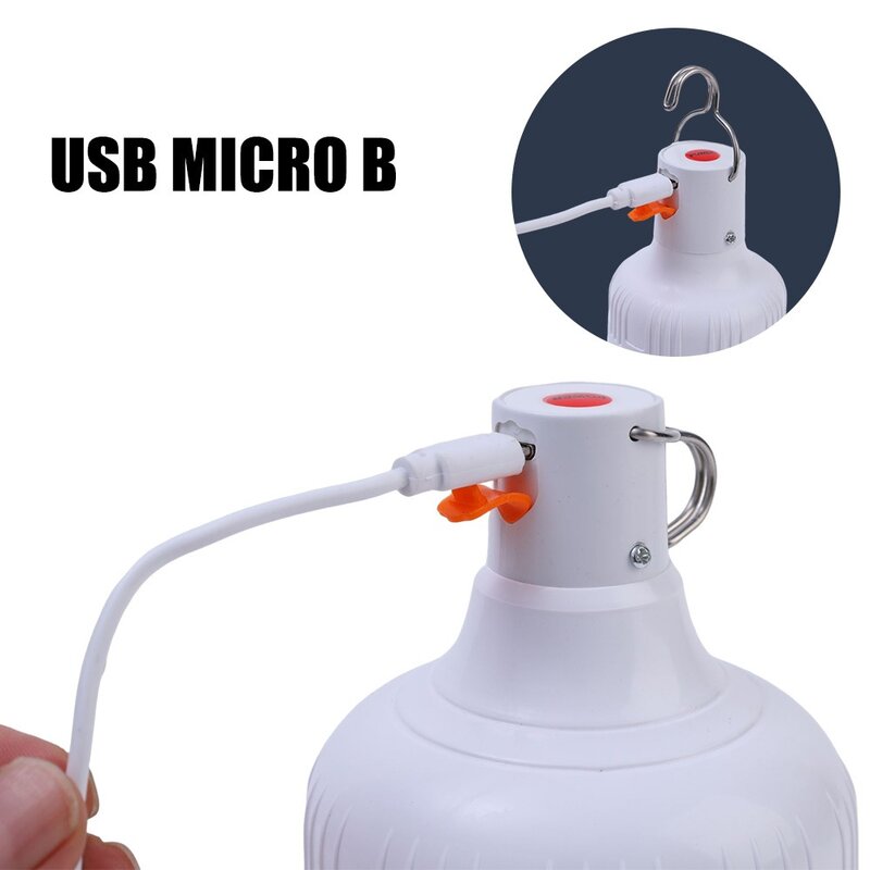Outdoor Bulb USB Rechargeable LED Emergency Lights Portable Tent Lamp Battery Lantern BBQ Camping Light for Patio Porch Garden