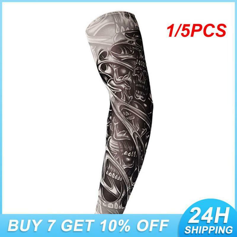 1/5PCS Patterned Sleeve Durable 1 Piece Uv Protection Comfortable Arm Warmers For Long Rides Stylish Arm Sleeves 40cm*8cm