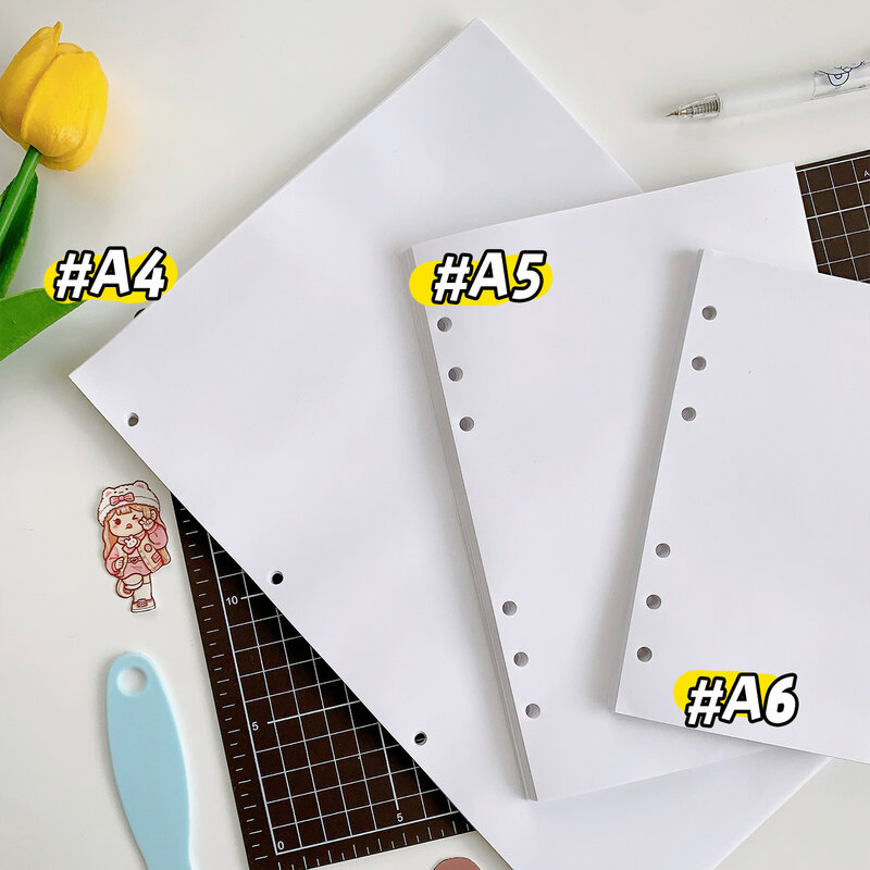 Libro de almacenamiento de hojas sueltas de papel de liberación blanca para cinta Washi, accesorios de cinta adhesiva, herramienta de bricolaje para álbum de recortes, A4, A5, A6, 40 hojas