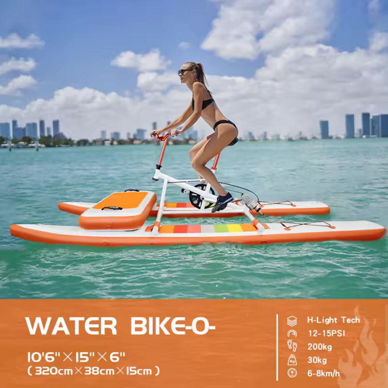 Bicicleta de água flutuante inflável com pedal para jogos aquáticos, Aqua Race Bike, barcos, bicicleta hidro-ciclo