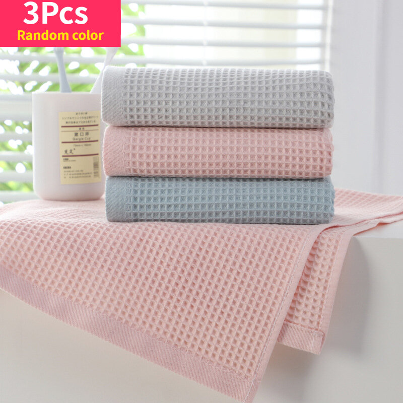 Pure Cotton Waffle Towel Household Wash Towel Honeycomb Japanese Online Popular Face Towel Simple Water Absorption Without Hair