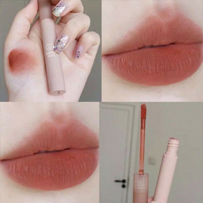 Rossetti liquidi nudi Waterproof Velvet Matte Lip Gloss tazza antiaderente a lunga durata Lip Tint Makeup Pigment Cosmetics