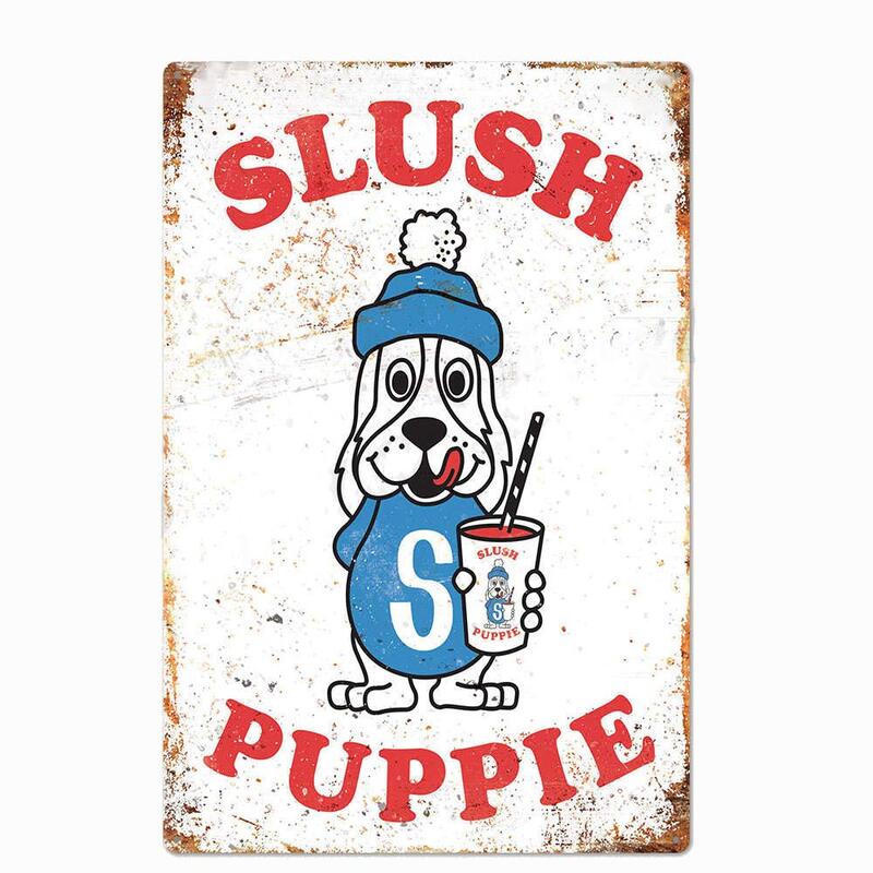 Retro Design Puppie Tin Metal Signs Wall Art | Thick Tinplate Print Poster Wall Decoration