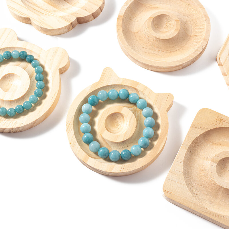 1 pz in legno perline Design piatto strumento fai da te mano Surround Display piatto braccialetto collane artigianato gioielli vassoio risultati accessori
