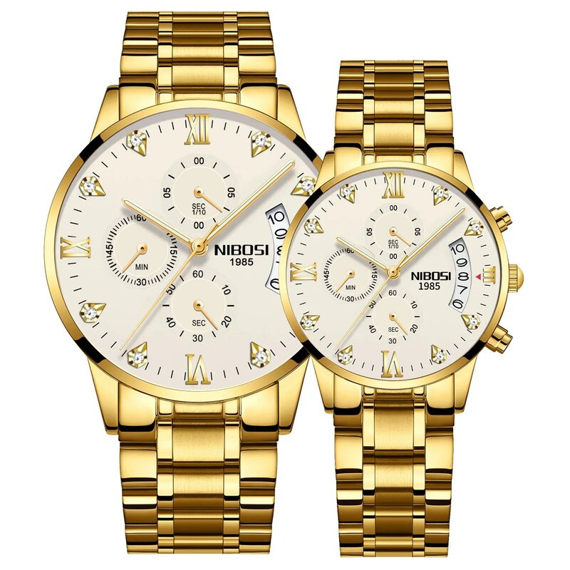 นาฬิกาคู่รัก2024 nibosi นาฬิกาแฟชั่นกันน้ำนาฬิกาควอตซ์สำหรับชายและหญิงนาฬิกาข้อมือคู่รัก reloj hombre mujer