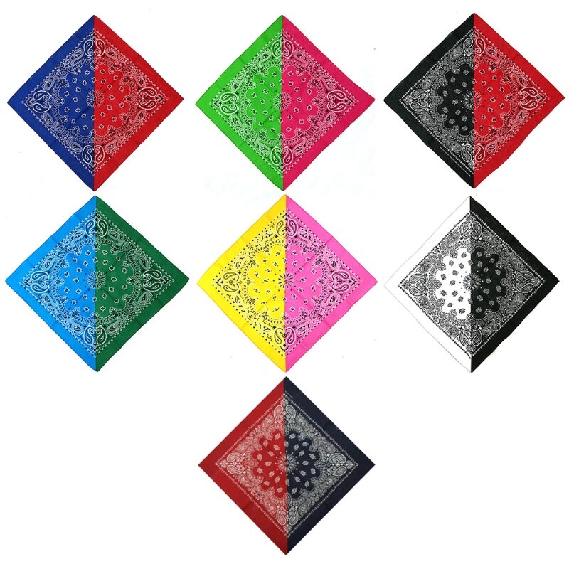 Hiphop Colorblock Bandana Haarsjaal Polswikkel voor hoofd Vierkante sjaal Handkerc Drop Shipping