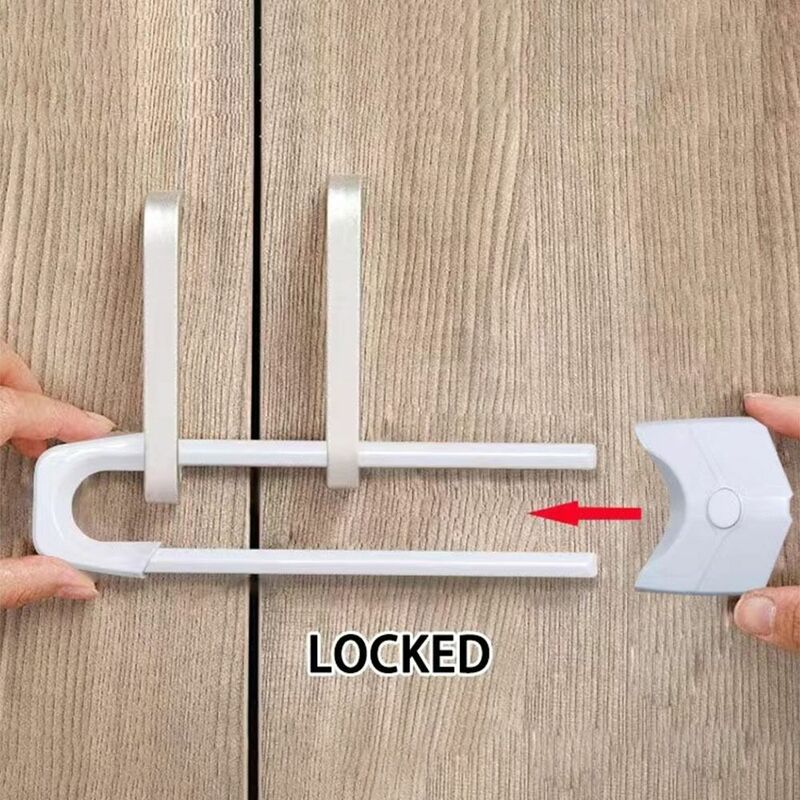 Bebê Anti-Open Double Door Cabinet Locks, Baby Safety Door Protection, Anti-Pinch Hand Door, Drawer Safety Locks