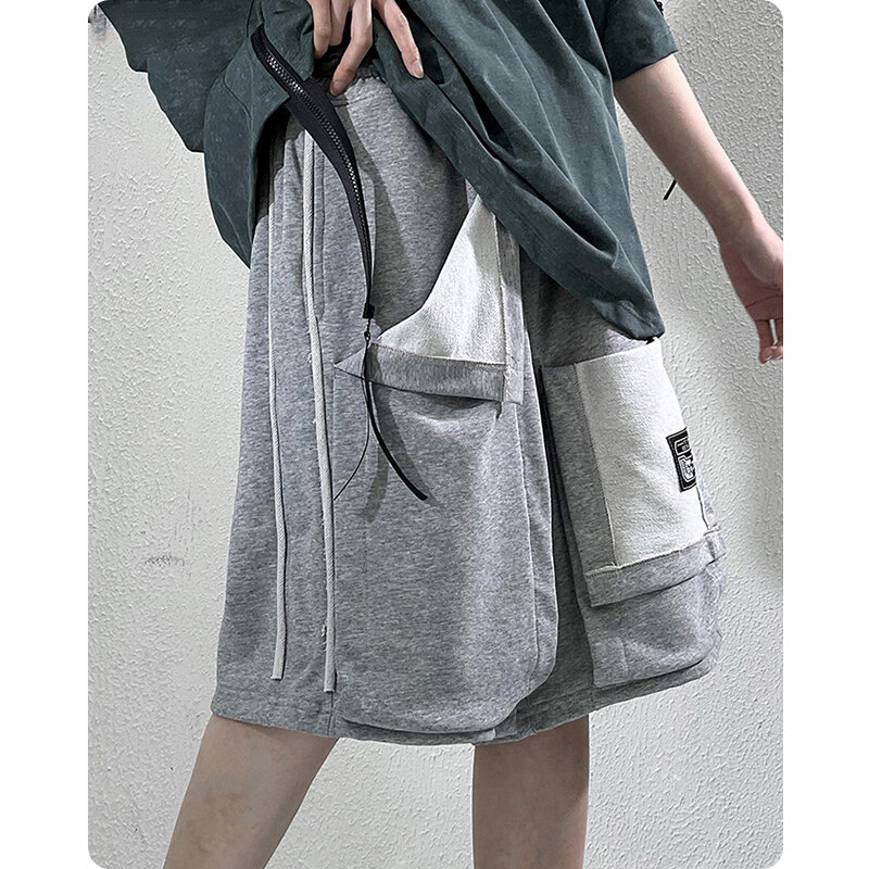Calções esportivos casuais unissex de verão, bolsos tridimensionais, bolsos grandes, roupas masculinas, calças da moda, encaixe, Harajuku, 5 peças