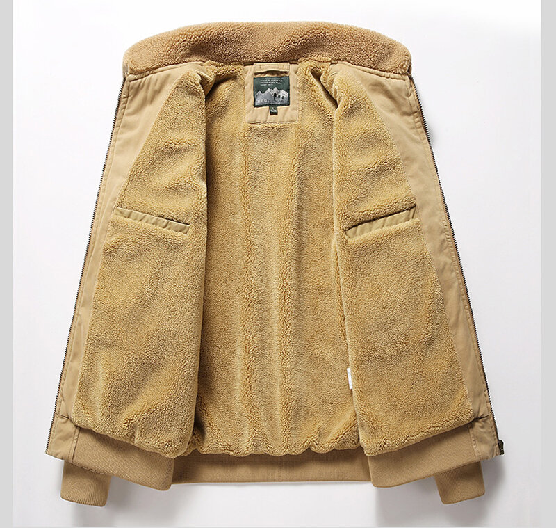 남성용 따뜻한 두꺼운 방풍 양털 재킷, 두꺼운 밀리터리 코트 겨울 파카 겉옷 오버 코트 고품질 의류