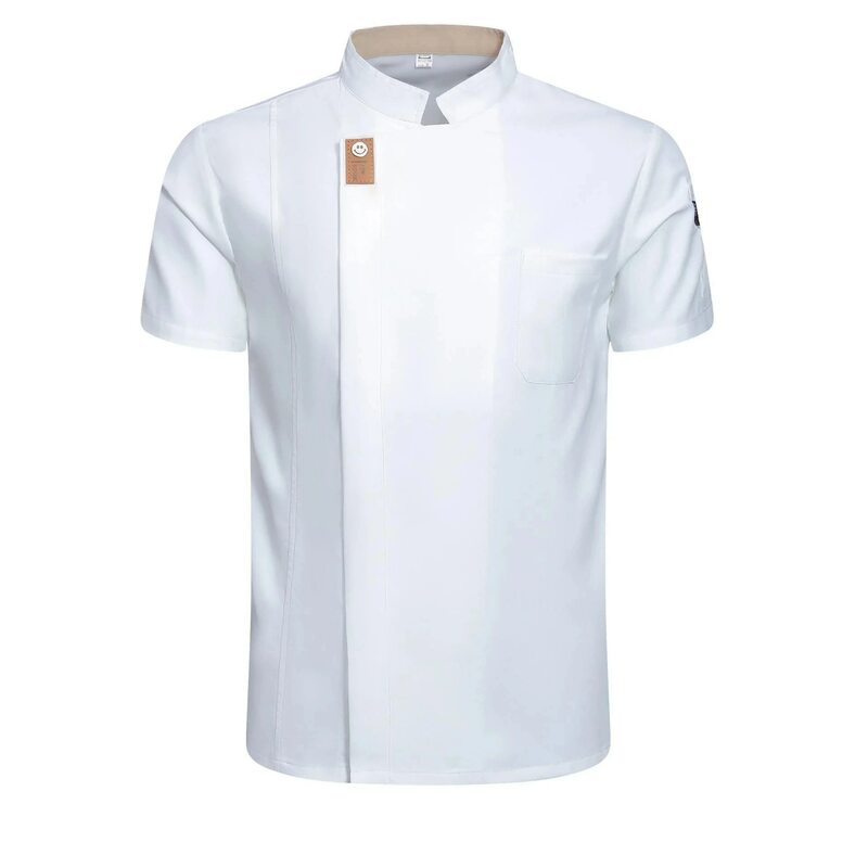 Veste de chef pour hommes et femmes, chemise de cuisinier à manches courtes, uniforme de restaurant Chamonix, vêtements de cuisine d'hôtel, vêtements de travail attribuables