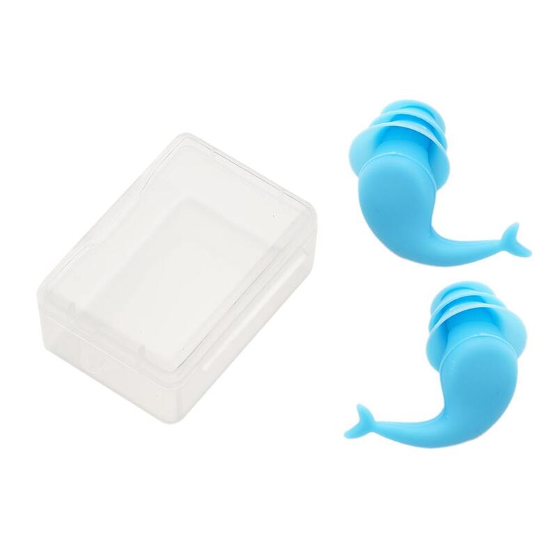 Tampões de ouvido esportes aquáticos acessórios de natação plugues de silicone caixa de ouvido à prova de poeira portátil com macio mergulho plug orelha à prova dwaterproof água f0n3