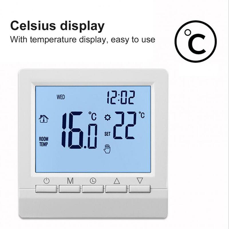Termostato doméstico inteligente com retroiluminação, Parede grande do painel LCD, Controlador de temperatura do aquecimento do quarto