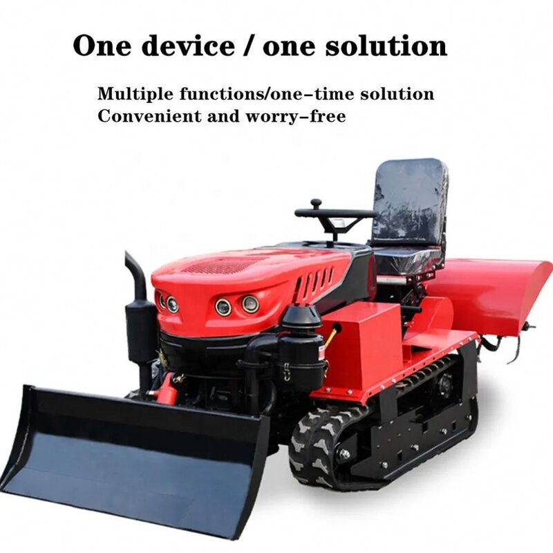 Hot Selling Multifunctional Cultivator 25Hp 35hp Greenhouse Orchard Tracked Micro Tractor Weeding Rotary Tillage