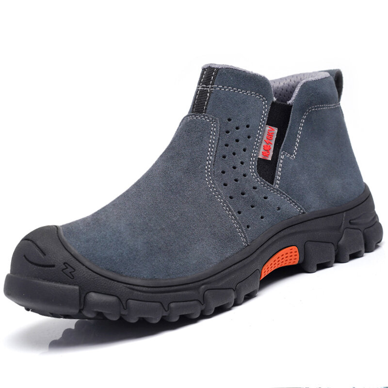 Mjythf-男性用溶接安全ブーツ,建設作業靴,耐引裂性,耐パンク性