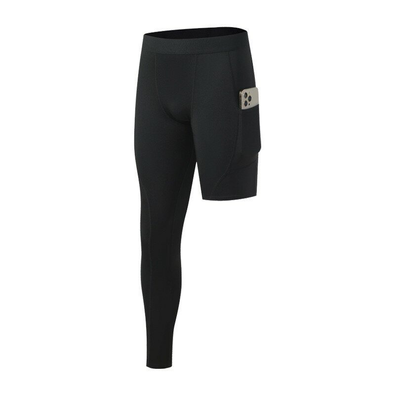 Мужские компрессионные брюки, облегающие леггинсы для бега, спортивные быстросохнущие колготки, тренировочные брюки для бега, высокоэластичные спортивные брюки