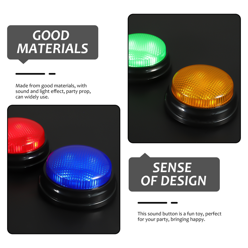 4 Pcs Sound Button Household Gifts for Family Buzzerss Buzzer Home Game and Light Plastic Prank