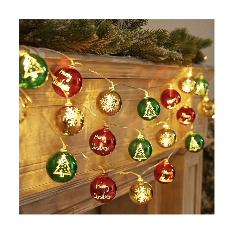 LED String Light Outdoor for Christmas String Lights for Holiday Lighting Decor Hanging Decor Scene Arrangement -A