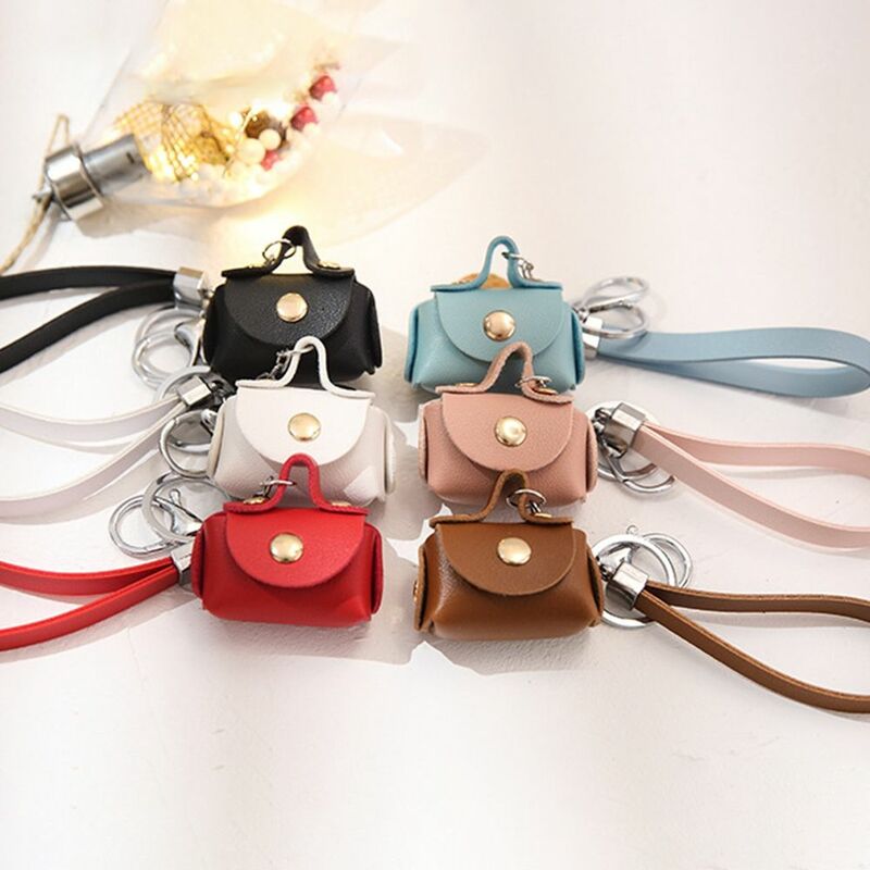 Kids Cute Leather Headphone Bag Mini Bag Storage Bag Korean Style Key Ring Bag Key Chains Bag Pendant Decoration Coin Purse
