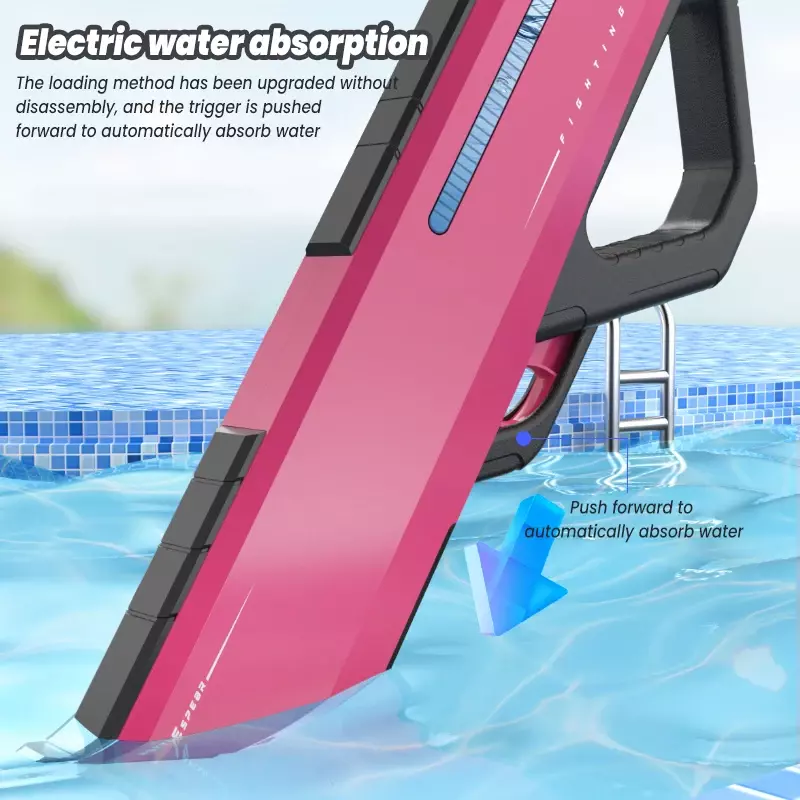 Nowy elektryczny pistolet na wodę Zabawka W pełni automatyczna pochłaniająca wodę Potężny pistolet na wodę w sprayu Letnie zabawki na zewnątrz Prezent dla dzieci