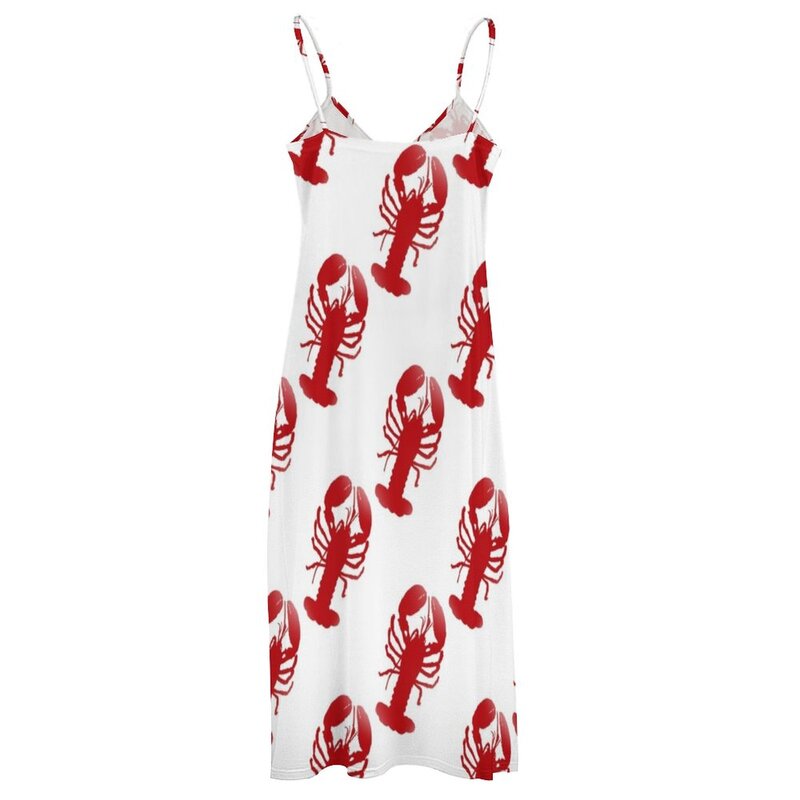 Платье без рукавов с рисунком красного лобстера, длинное платье, женское платье для беременных женщин